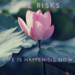 Live your dreans and take risks.