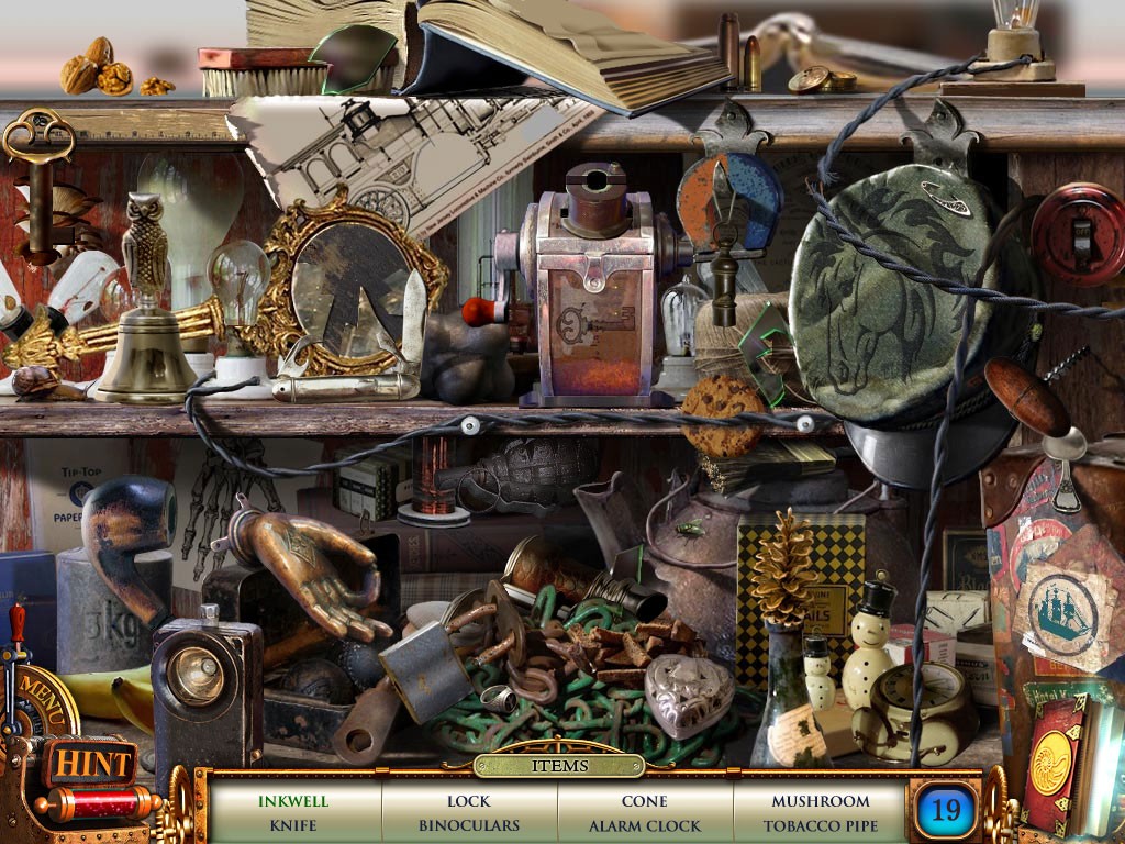 Hidden Object Scene find all 19 items and get the key Zylom